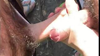 fucked trail stranger jerking his cock wildly