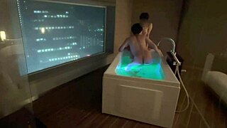 cute santa's pale tits sucked like baby before raw bath standup fuck