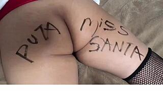 sexy santa prostitute, ram that dildo deep in your latina pussy while i watch