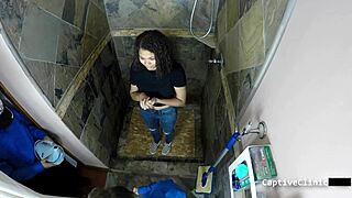 Michelle Anderson Cuffed Gaped Spread in Latex Shower Humiliation