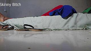 Muscular black african pounds skinny legs hidden cam fuck