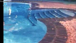 unmarried couple chills by the pool on their wedding day vibes