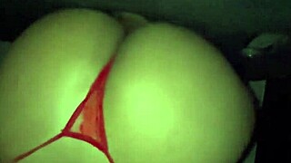 Wife squirms in orgasm on black cock through swing house gloryhole.