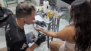 Ouch That Hurts Tattoo Latina Pays Xerepix and Cupix with Her Big Hairy Pussy!