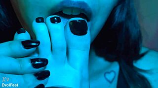 latina goddess chokes gags redhead on feet toes in lesbian femdom pov domination