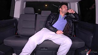 Hot Russian Drenched in Cum on Ass Booted from Van!