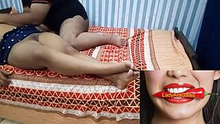 desi milf and lover sneak hidden sex with shaved pussy and natural tits exposed