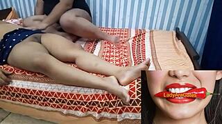 desi milf and lover sneak hidden sex with shaved pussy and natural tits exposed