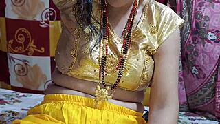 beautiful indian bhabhi gets dirty fucked by devar in homemade bedroom creampie