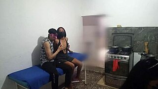 my best friend moans as neighbor seduces her during dinner prep