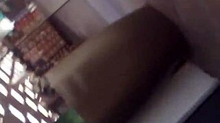 mysterious ebony ass folds in hidden shop voyeur capture.