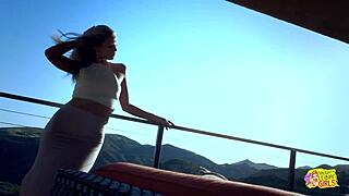 Summer Breeze Ignites Lesbian Friends' Outdoor Passionate Kissing Licking