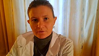 young russian doctor drops to knees for BLOWJOB during asmr pov appointment with patient