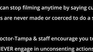 aria nicole spreads for doctor tampa's close-up creampie fuck backstage