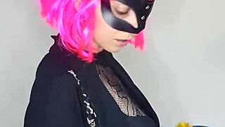 WOW MY NATURAL BIG TITS BOUNCE IN KITTY MASK LINGERIE WHILE I TOY MY PUSSY!