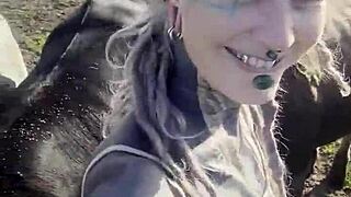 just a happy hippie country girl chatting with cows and you about her tattoos