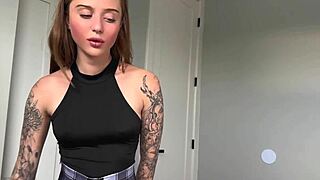 Morning Sex Closeup With Cute Petite Blonde Stepsister Dirty Talk Skirt Sneakers