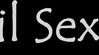 Country girl's petite chocolate lips tease before deep ride