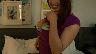 Busty Redhead Fingers Cunt Deep