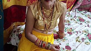 beautiful indian bhabhi gets dirty fucked by devar in homemade bedroom creampie