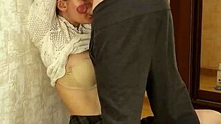 young skirt socks girl takes brutal face fucking moaning