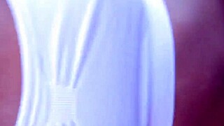 Ebony slut chokes monster cock on balcony pov