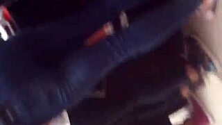 mysterious ebony ass folds in hidden shop voyeur capture.