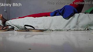 Muscular black african pounds skinny legs hidden cam fuck