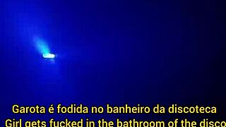 redhead babe flashes tits fucked creampie in bar bathroom by stranger