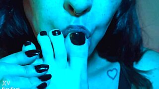 latina goddess chokes gags redhead on feet toes in lesbian femdom pov domination