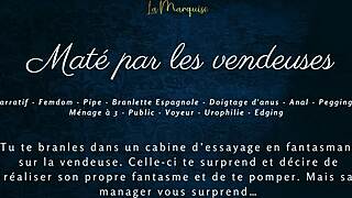 maté par les vendeuses 😈 french public humiliation outdoors!!
