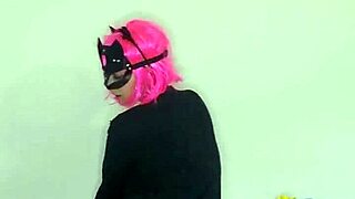 WOW MY NATURAL BIG TITS BOUNCE IN KITTY MASK LINGERIE WHILE I TOY MY PUSSY!