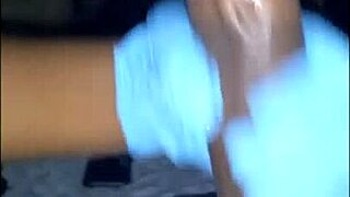 pretty girl spits slick handjob close-up action