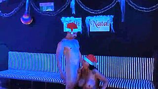 christmas heat builds as hot milf and fit saymon unleash massive loads