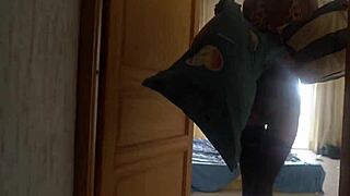 skinny black babe's tight pussy view during intense handjob session