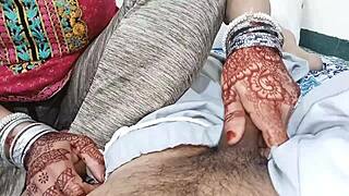 muslim mistress massages servant's cock with dirty hindi talk