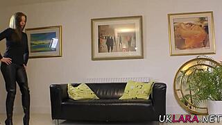 Busty british milf spreads legs for eager tongue on her tits