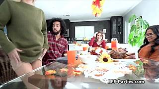 Teens gobble cocks and thanksgiving food in wild feast!