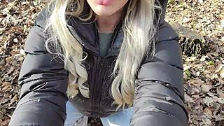 what starts as a forest blowjob date turns into wild outdoor stranger fuck