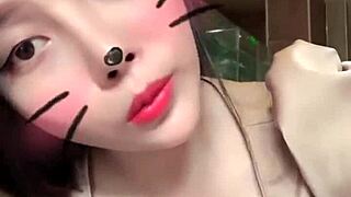 big titted asian girl shows off huge white tits live