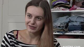 lauren's solo toy play builds to climax in her bedroom