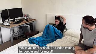 gamer girl has no choice but to please stepbro with her body all ways