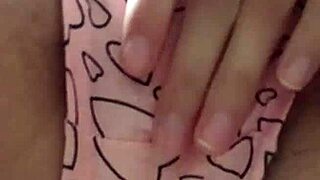 Brunette student rubs hairy pussy to orgasm secretly under classroom desk