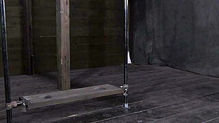 Brunette Babe Cramps Tight Pussy With Rigid Huge Toy