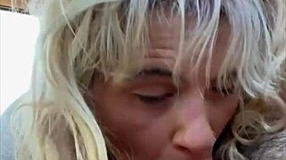 hey this pretty hooker kneels down sucking till he unloads cum in her mouth