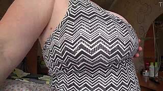 Close-up swing of big gorgeous saggy tits