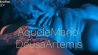 Old man explores young feet and tight spots intimately