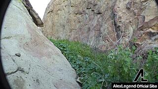 Penny Pax blowjob queen hikes then gags on monster cock outdoors