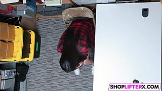 Two shoplifters caught by police can't refuse burglar's massive cock punishment in office hardcore