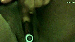 sparksxxx spreads wide for close-up ebony pussy toy play on cam